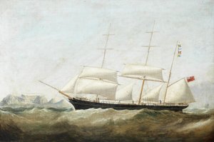 Une barque battant dans la baie de la Table par un vent du sud-est - Circle of Samuel Walters